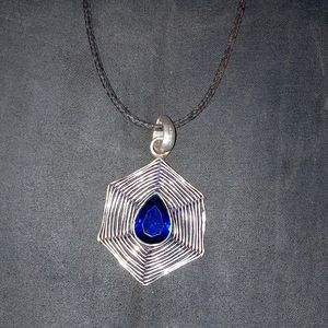 Sterling Silver Spider Web Pendant